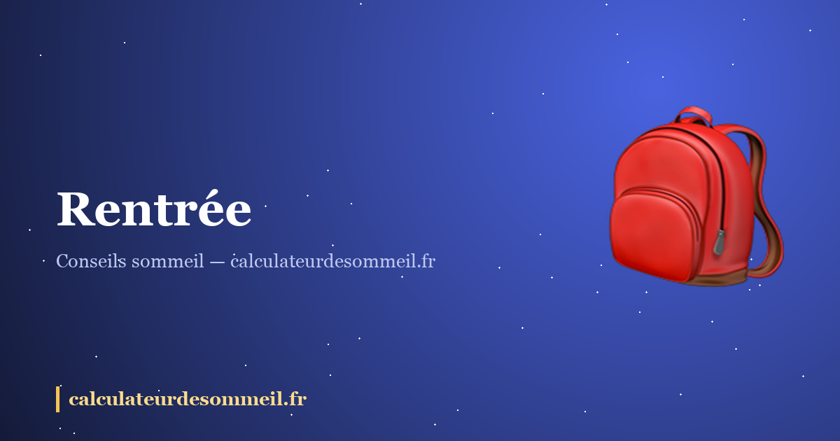 Rentrée : recaler le sommeil de toute la famille en une semaine : illustration
